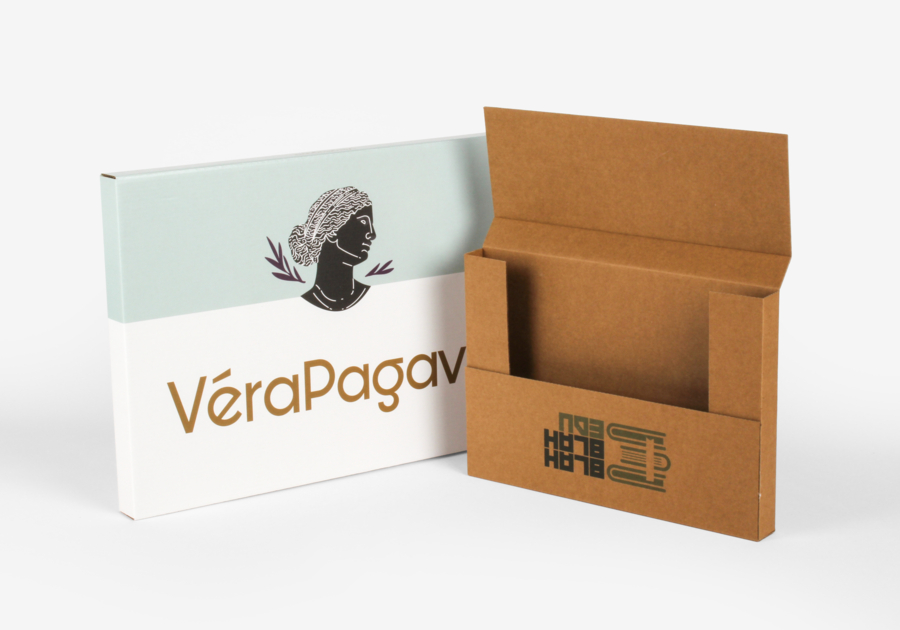 Caja de envío plana de cartón microcorrugado kraft