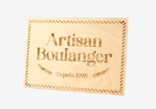 Placa de madera grabada de 21 x 30 cm con grabado