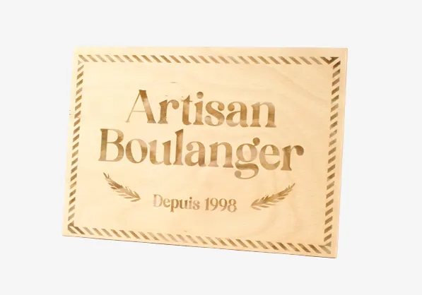 Plaque gravée bois 21 x 30 cm avec gravure