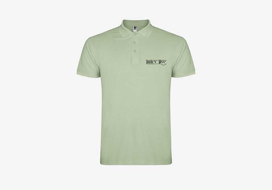 Polo-homme-manches-courtes-Star-vert-brume