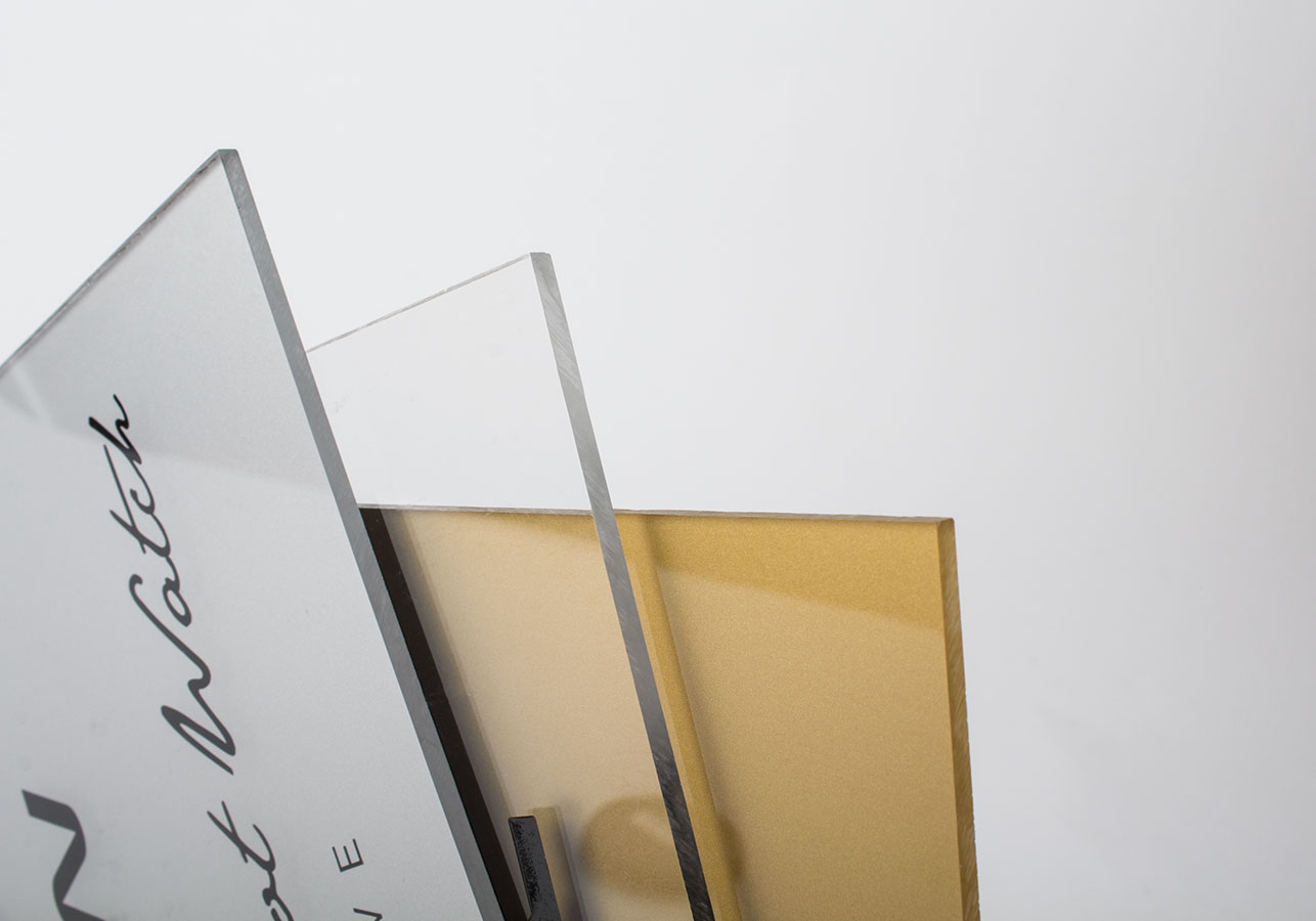 Placa de plexiglás plata transparente oro