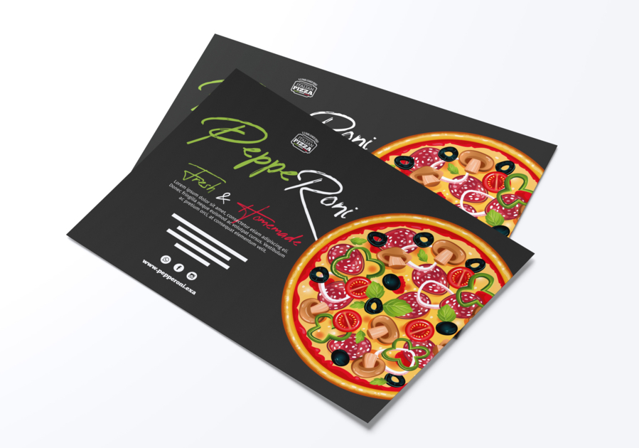 Folleto clásico de pepperoni A6