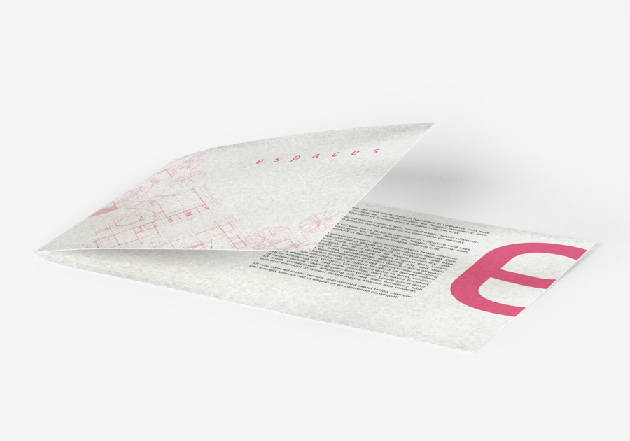 Folleto 420x148 1 pliegue offset 285g espacios blanco iridiscente nácar