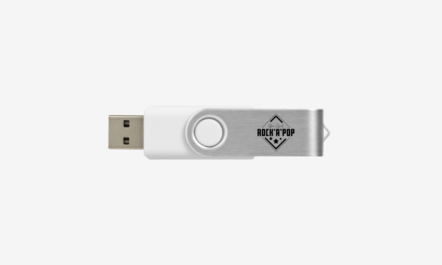 Unidad flash usb giratoria de 16 gb de color blanco