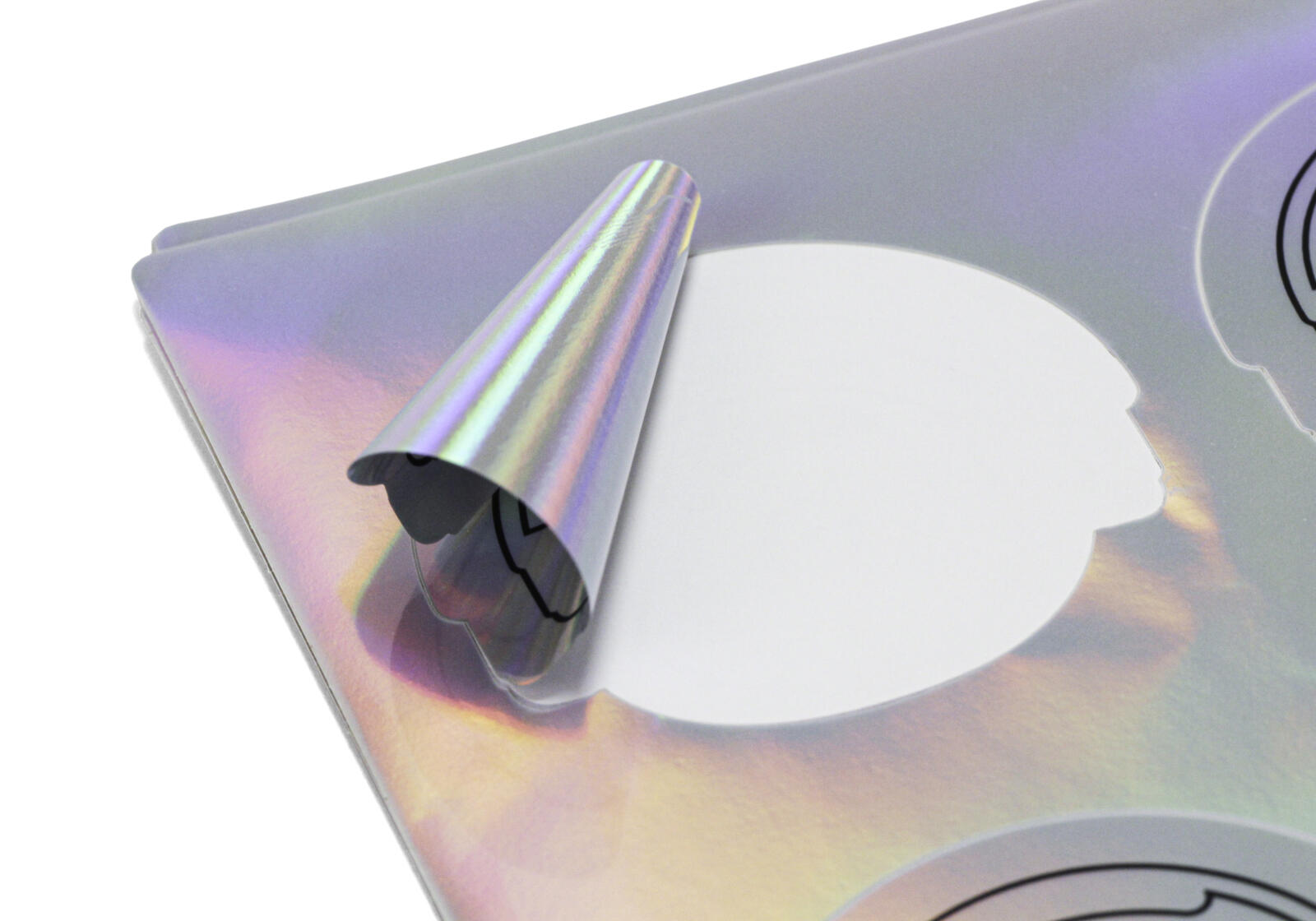 Stickers en pliego holográfico