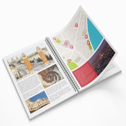 Brochure reliure a spirale guide touristique barcelone