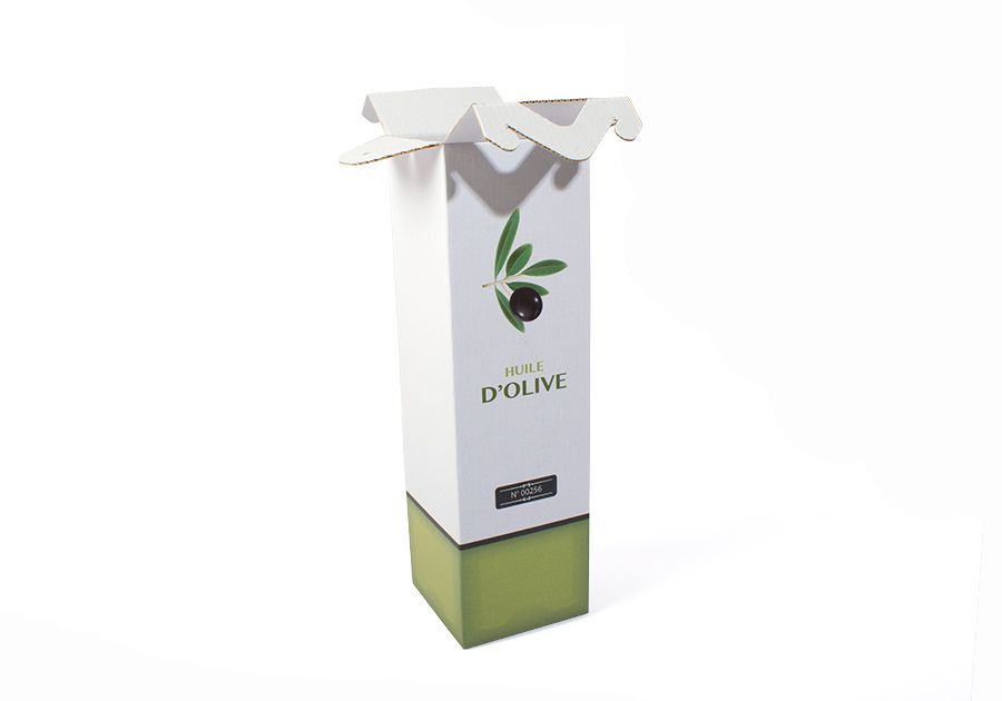 Caja para botellas con asa abierta