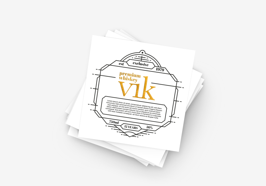 Tarjeta de invitación con acabados especiales, stamping cuadrada