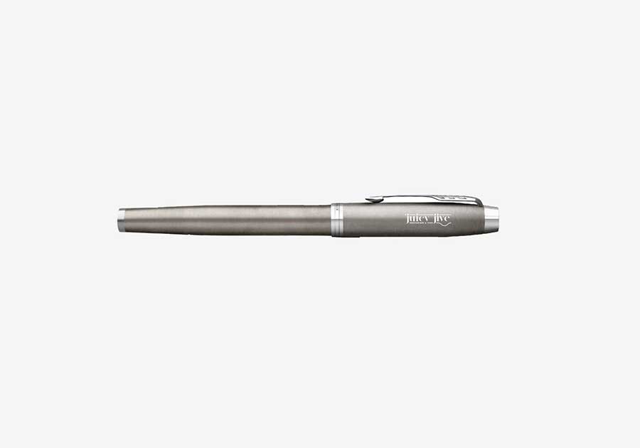 Stylo-roller-encre-noire-Parker-IM-argent