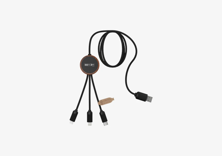Câble 3-en-1 extensible SCX.design C36 rPET bambou