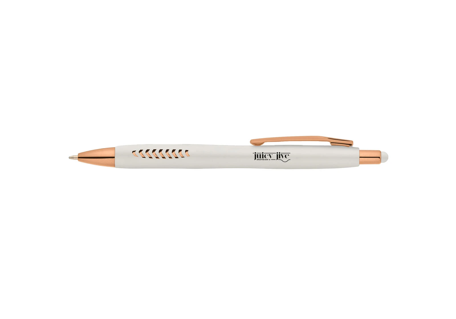 Stylo rose or avec stylet Avalon blanc