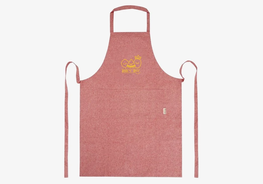 Tablier Pheebs en coton recyclé de 200 g/m² rouge chiné