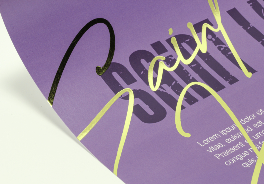 Póster acabados especiales - Stamping caliente - oro brillante