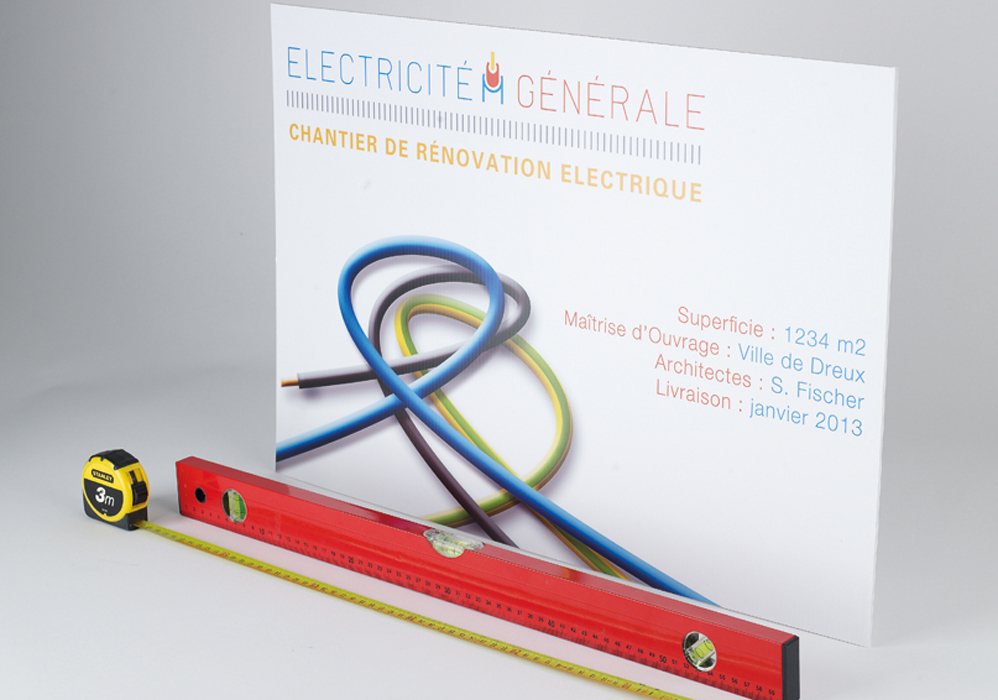 Panel inmobiliario placa akylux electricidad general