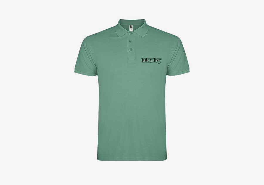 Polo-homme-manches-courtes-Star-menthe-foncée