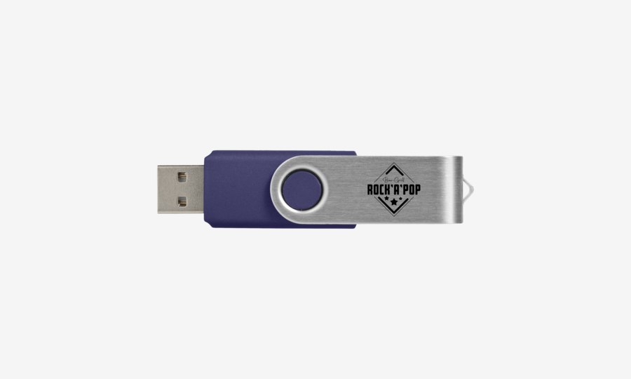 Memoria USB giratoria azul de 16 gb