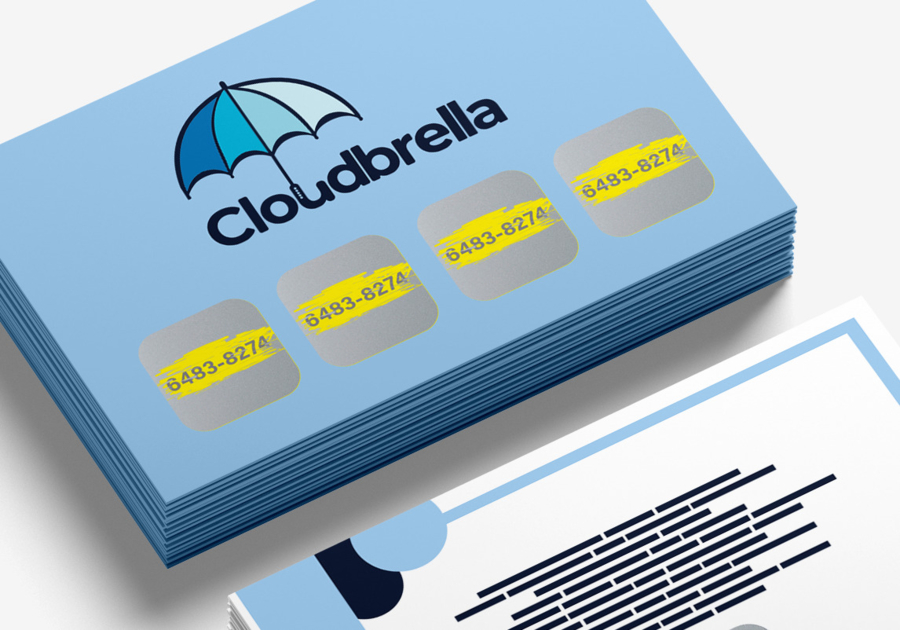 Tarjeta de invitación con tinta para raspar Cloudbrella