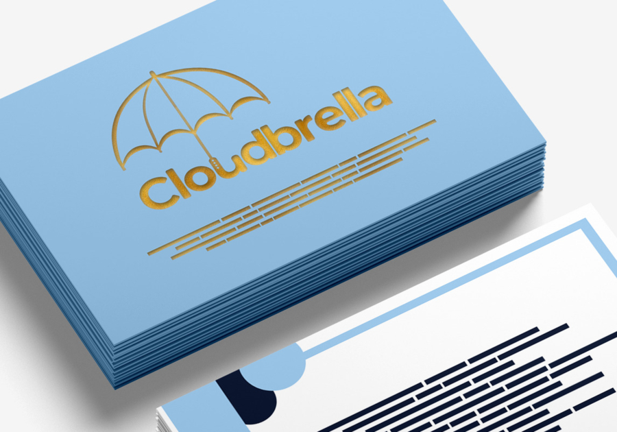 Tarjeta de invitación con estampado en caliente cloudbrella