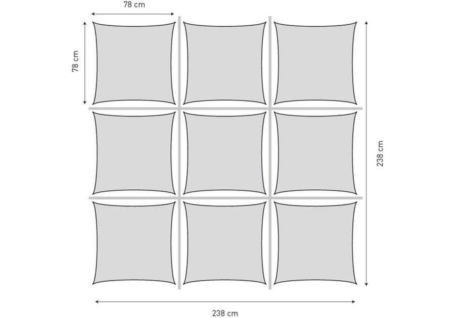 Soporte recto de varios lados con 9 detalles visuales