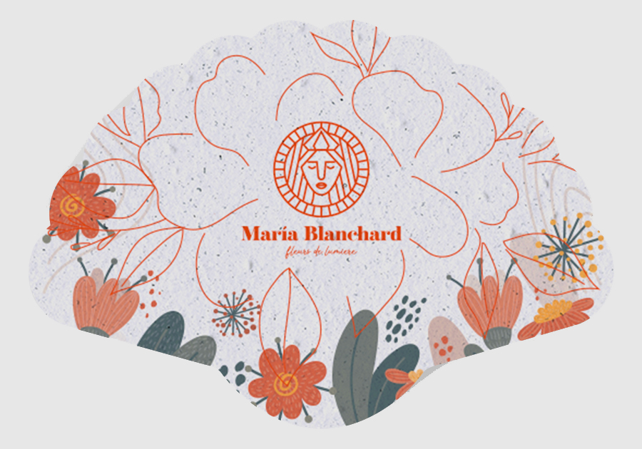 Abanico papel con semillas