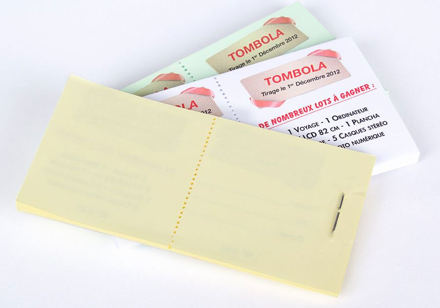 Carnet de tickets 10 x 21 recto