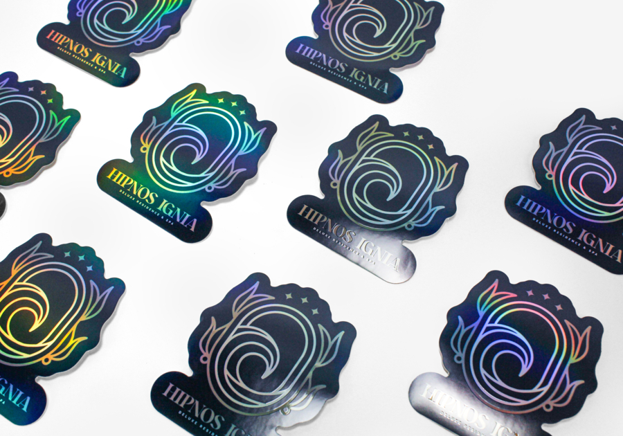 Pegatinas troqueladas a corte completo holographicas