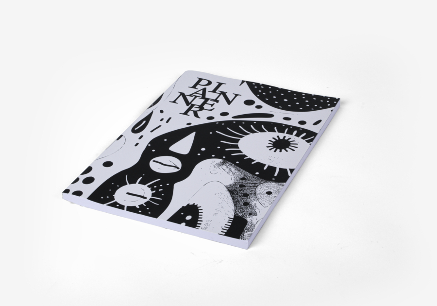 Agenda cosida - blanco y negro