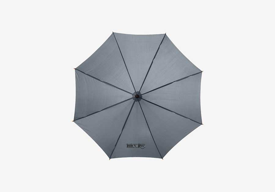 Parapluie ouverture automatique avec manche et poignée en bois Kyle 23" gris