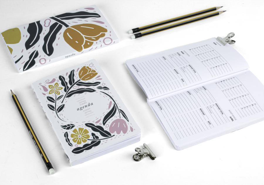 Agenda cosida - 11 x 17 cm abierta