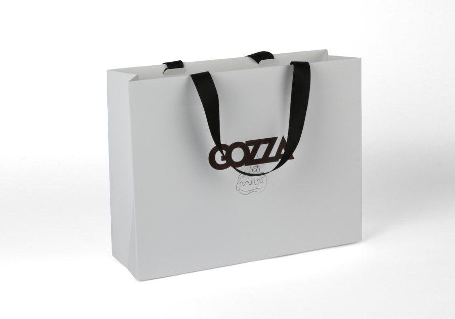 Sac en papier premium - sac horizontal - petite zone d'impression