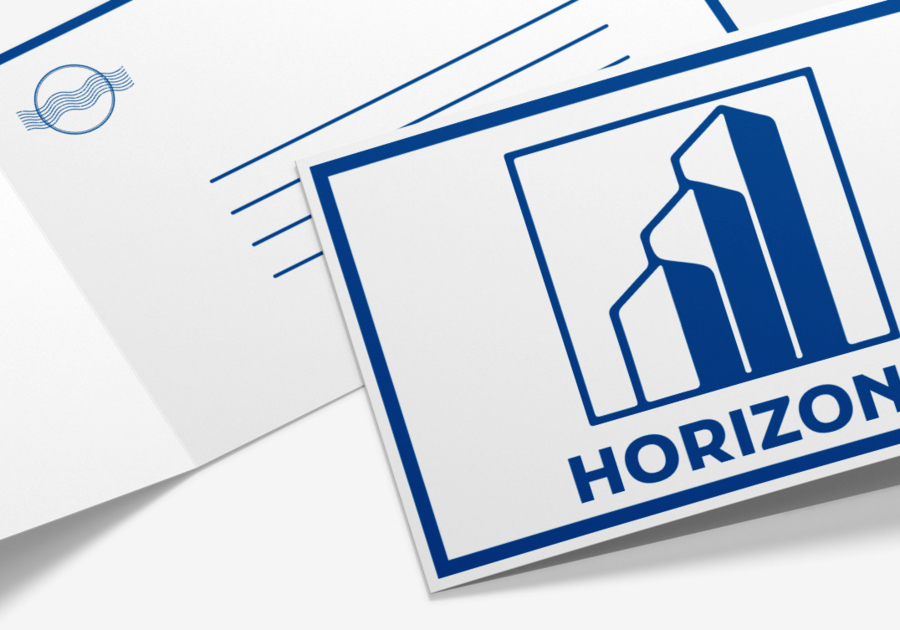 Tarjeta postal doble horizontal estándar