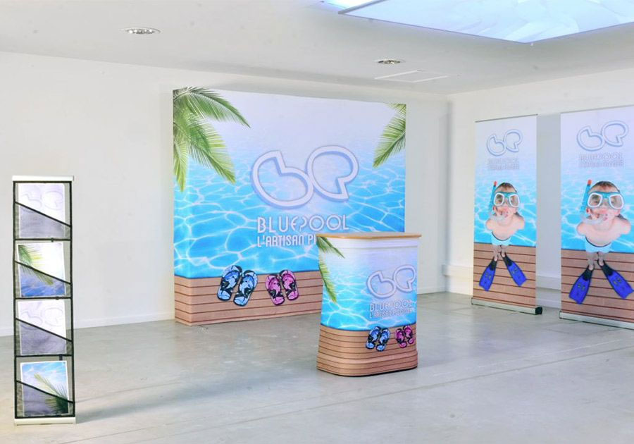 Stand paraguas recto 4 módulos 12 a 18m² personalizada