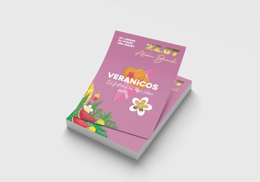 Folleto de estampado en caliente veranicos es