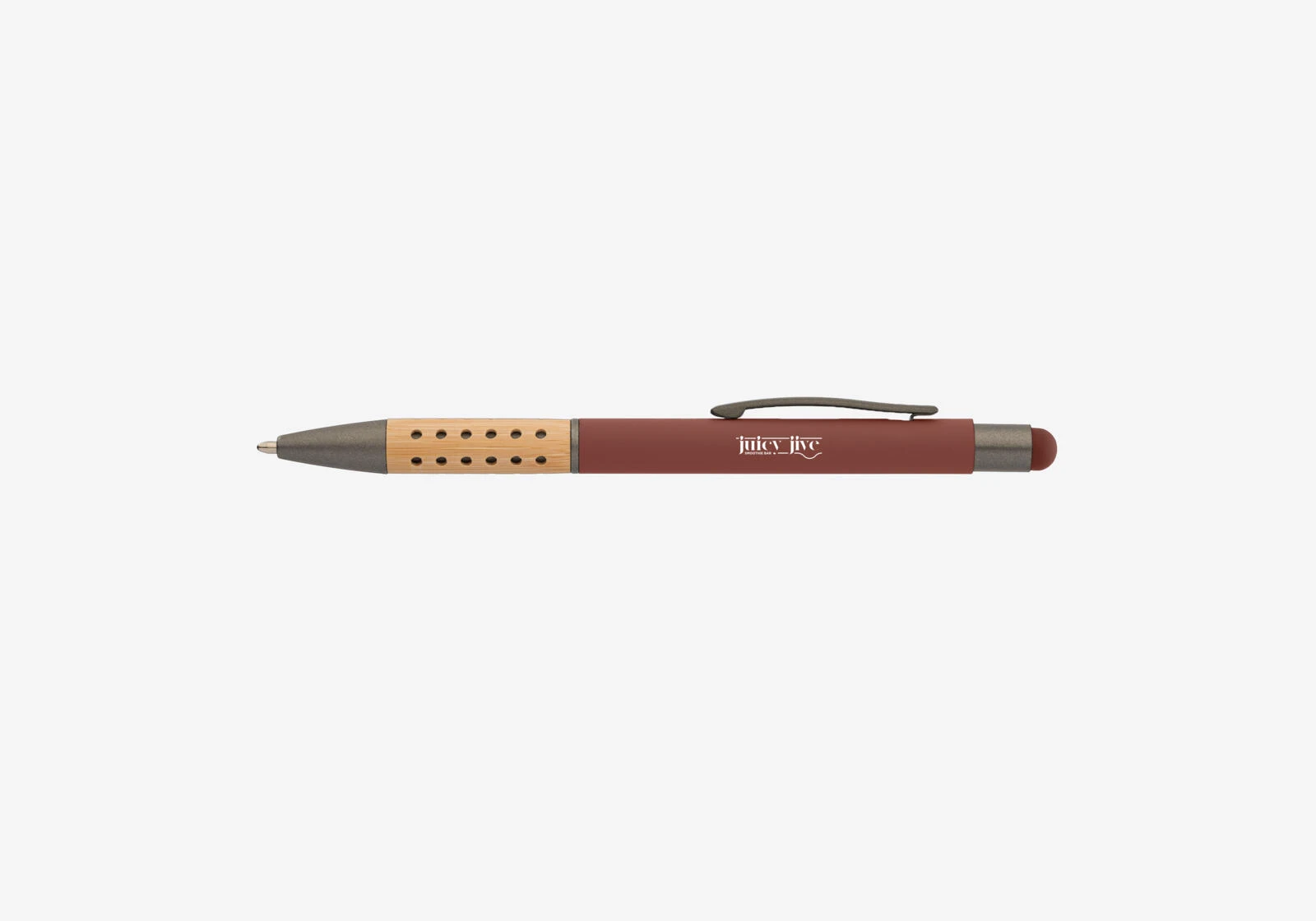 Stylo avec stylet et grip en bambou Bowie rouge