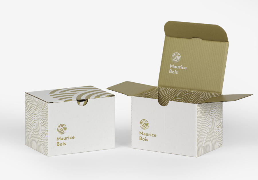 Caja de expedición semiautomática con fondo microacanalado blanco
