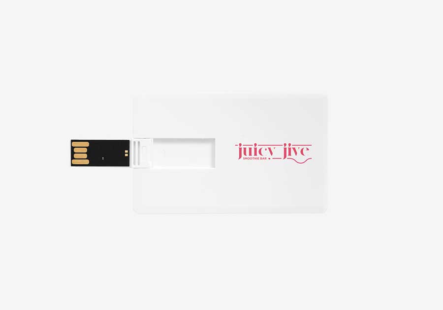 Clé USB carte Slim 4 Go Tampographie blanc
