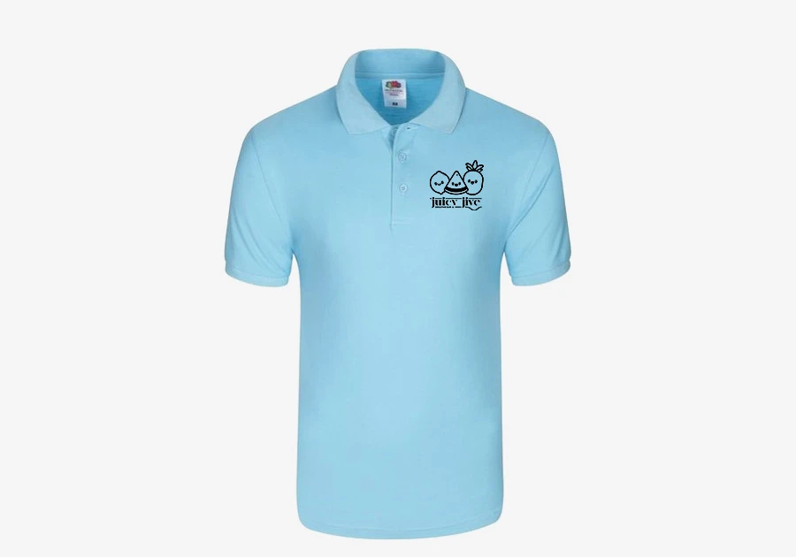 Polo Premium en coton Fruit of the Loom® bleu ciel