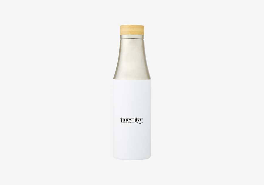 Bouteille isotherme avec bouchon bambou Hulan 54 cl blanc