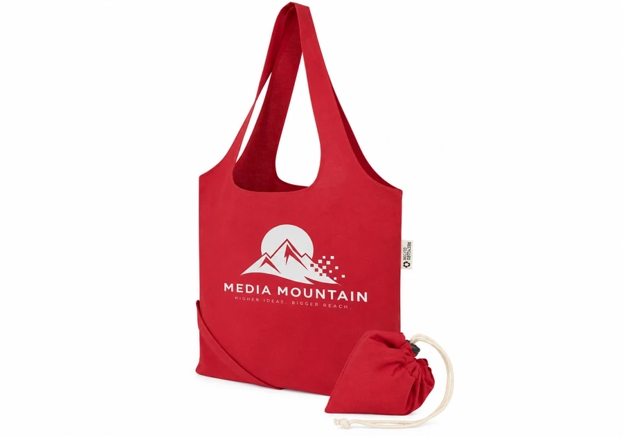Sac cabas 7 L en coton recycle certifie GRS 140 gm2 Madras Blend CIM-K440B92J