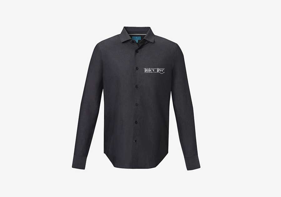 Chemise homme manches longues bio GOTS Cuprite noir