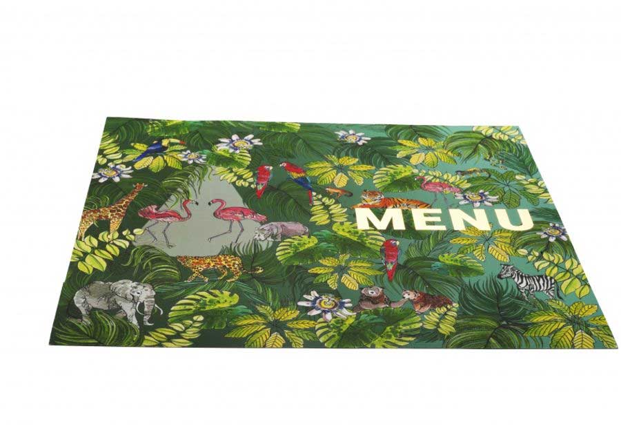 Menú plegable recubierto semimate de 170 g