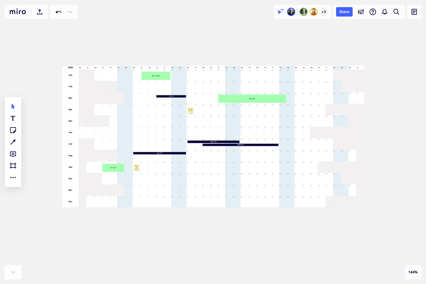 2022 Annual Calendar Template | Miro