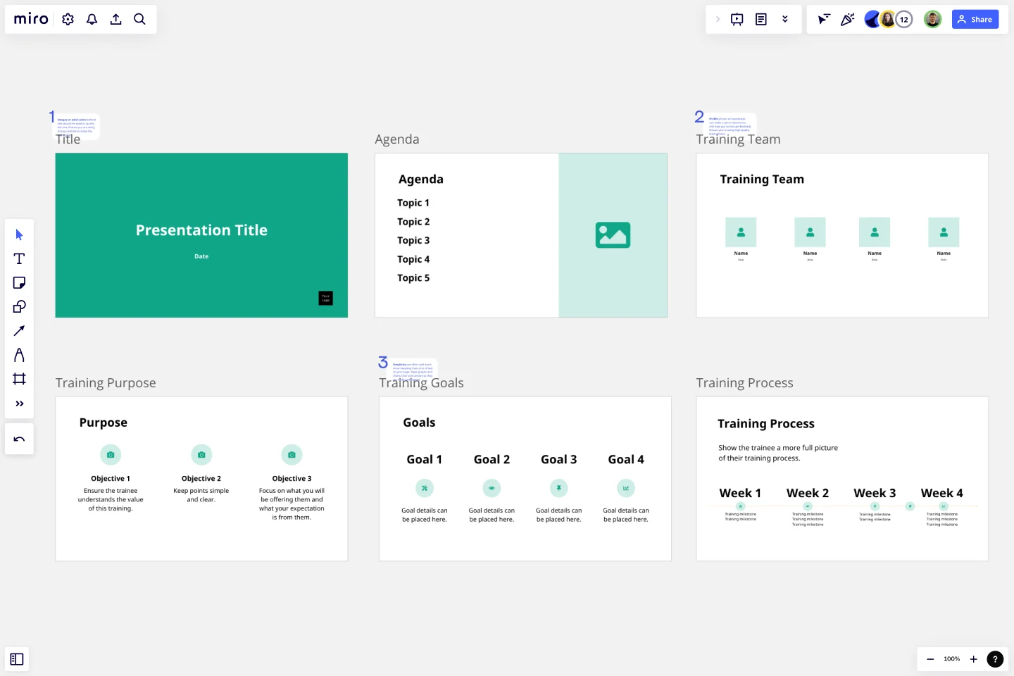 compile a visual presentation for a training session Training Presentation-web