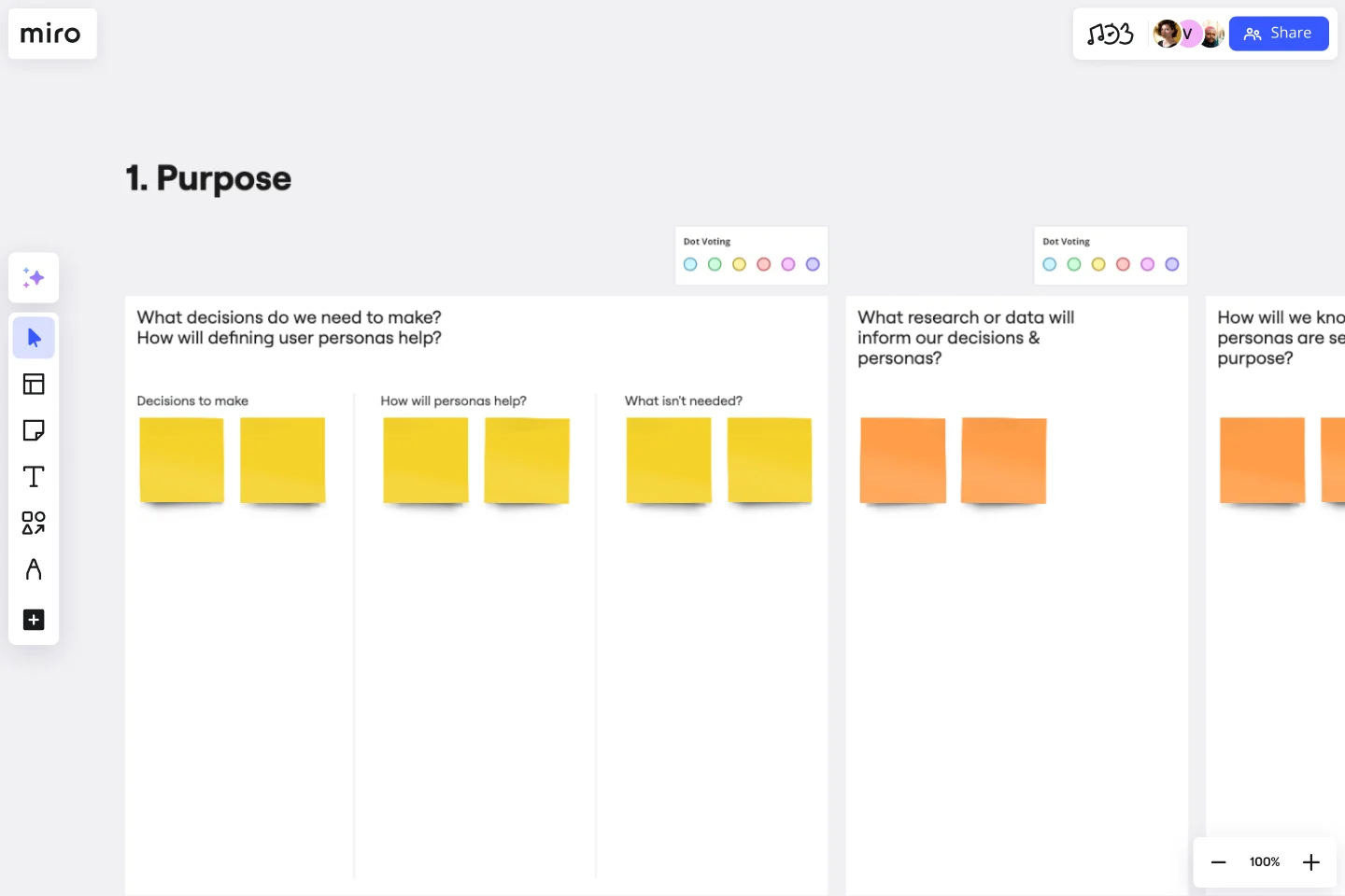 User Personas Template in Miro