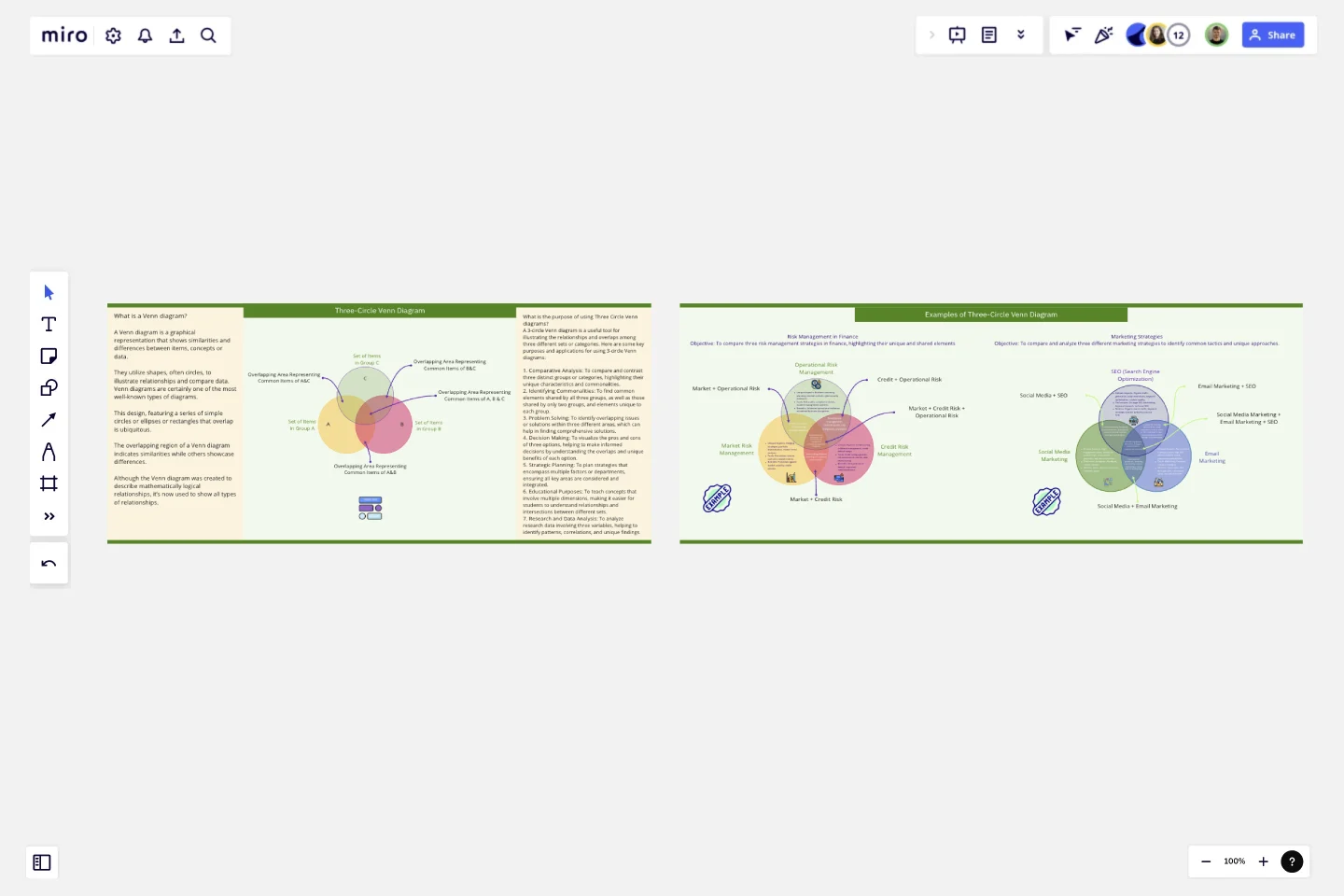 Three-Circle Venn Diagram template