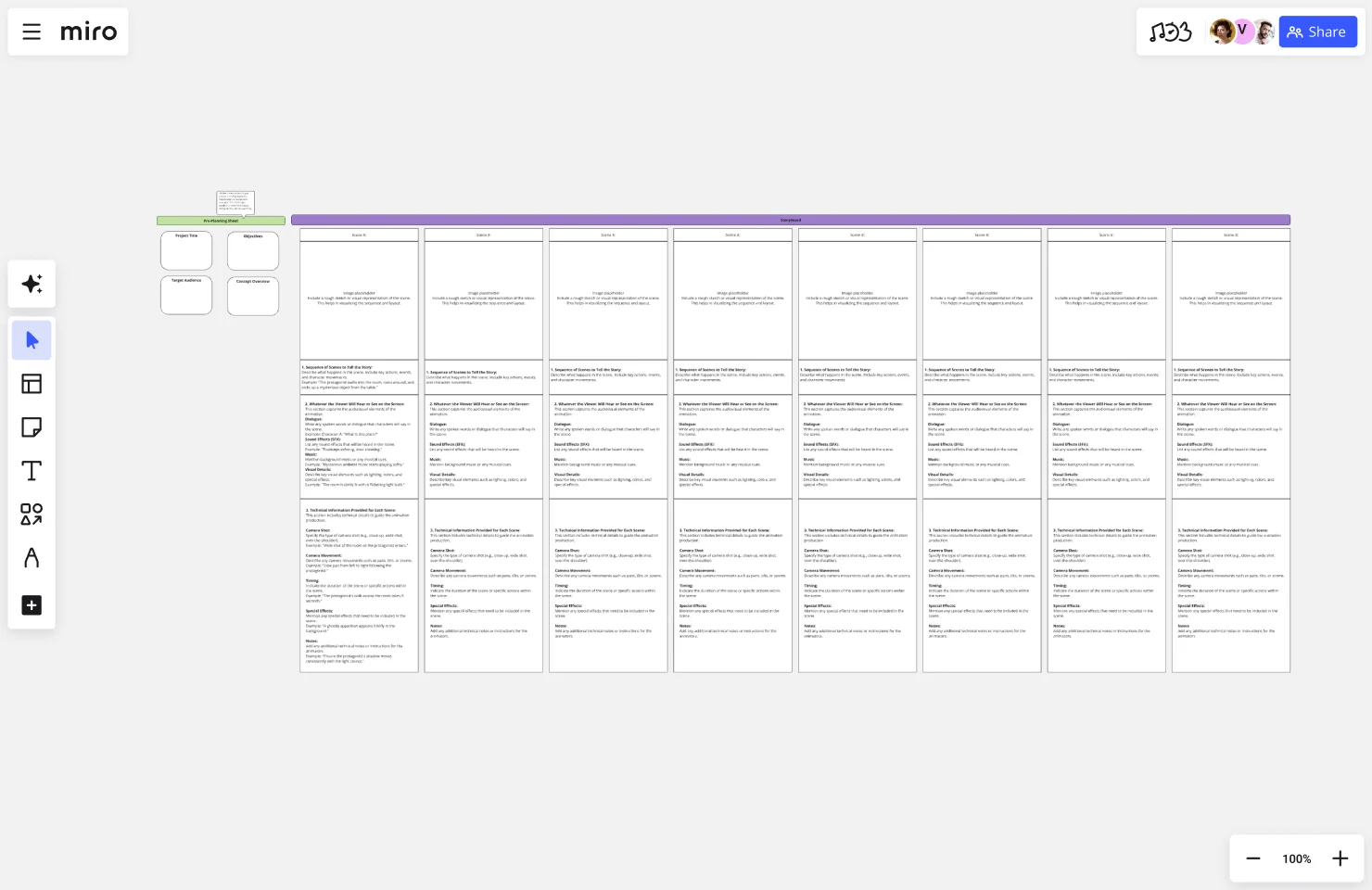 Storyboard animation web