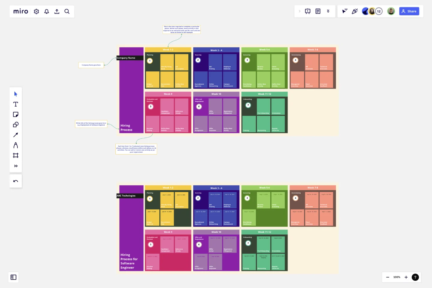 Hiring Process Timeline by Rizwan Khawaja template