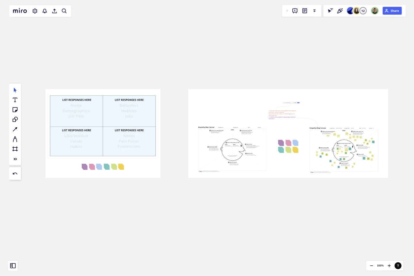 Basic Persona & Empathy Map template