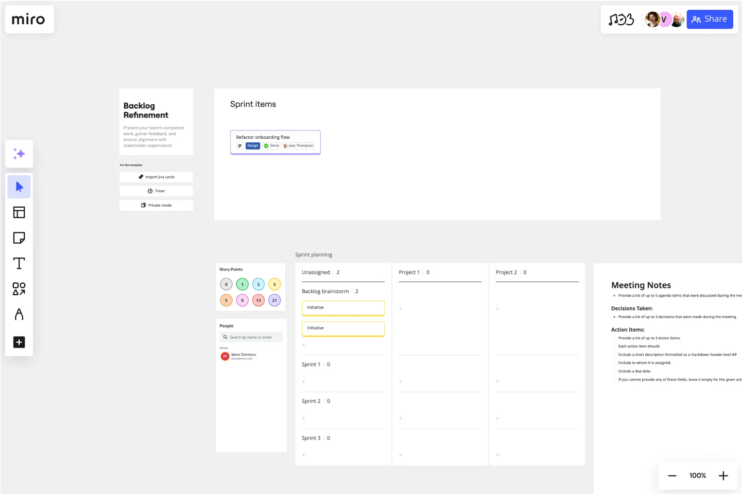 Backlog grooming with Jira-web