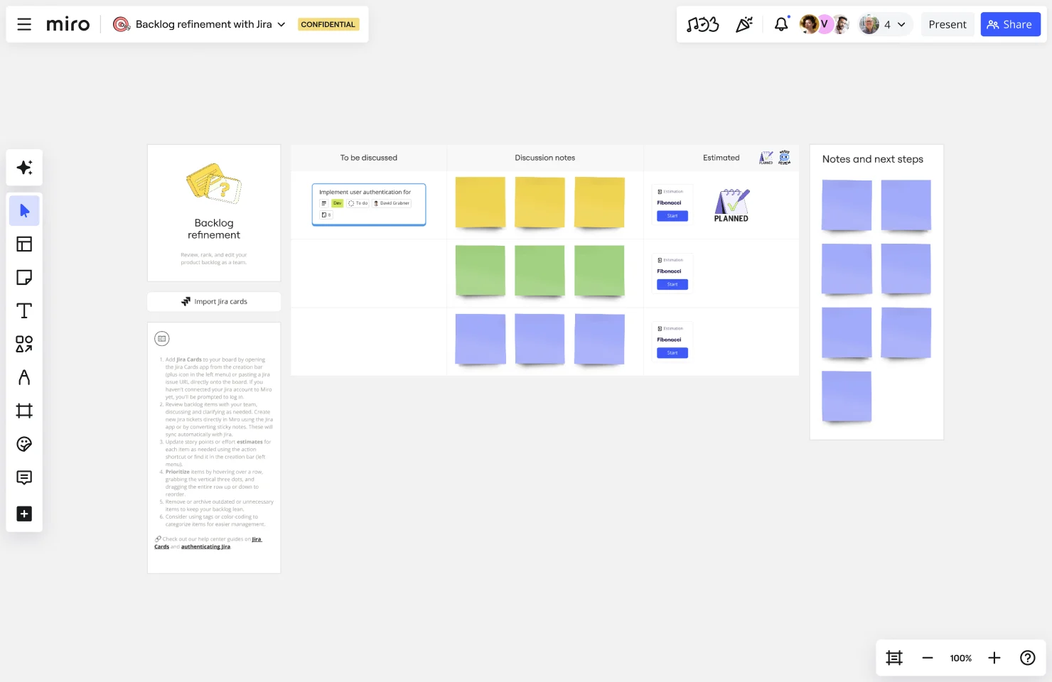 Backlog grooming with Jira-web